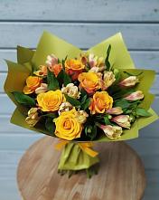 Букет цветов из:  Альстромерии и Розы в Шербакуле