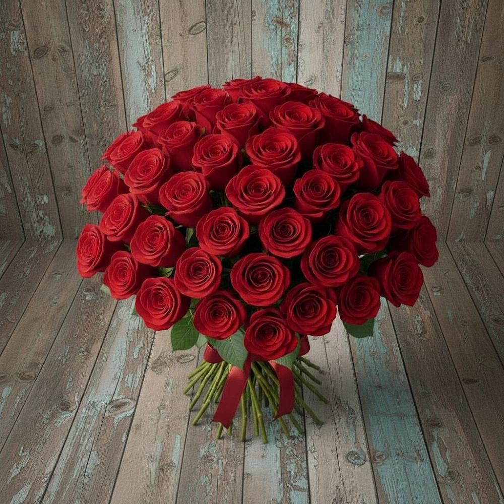 Букет 55 Красных роз Фридом в Шербакуле