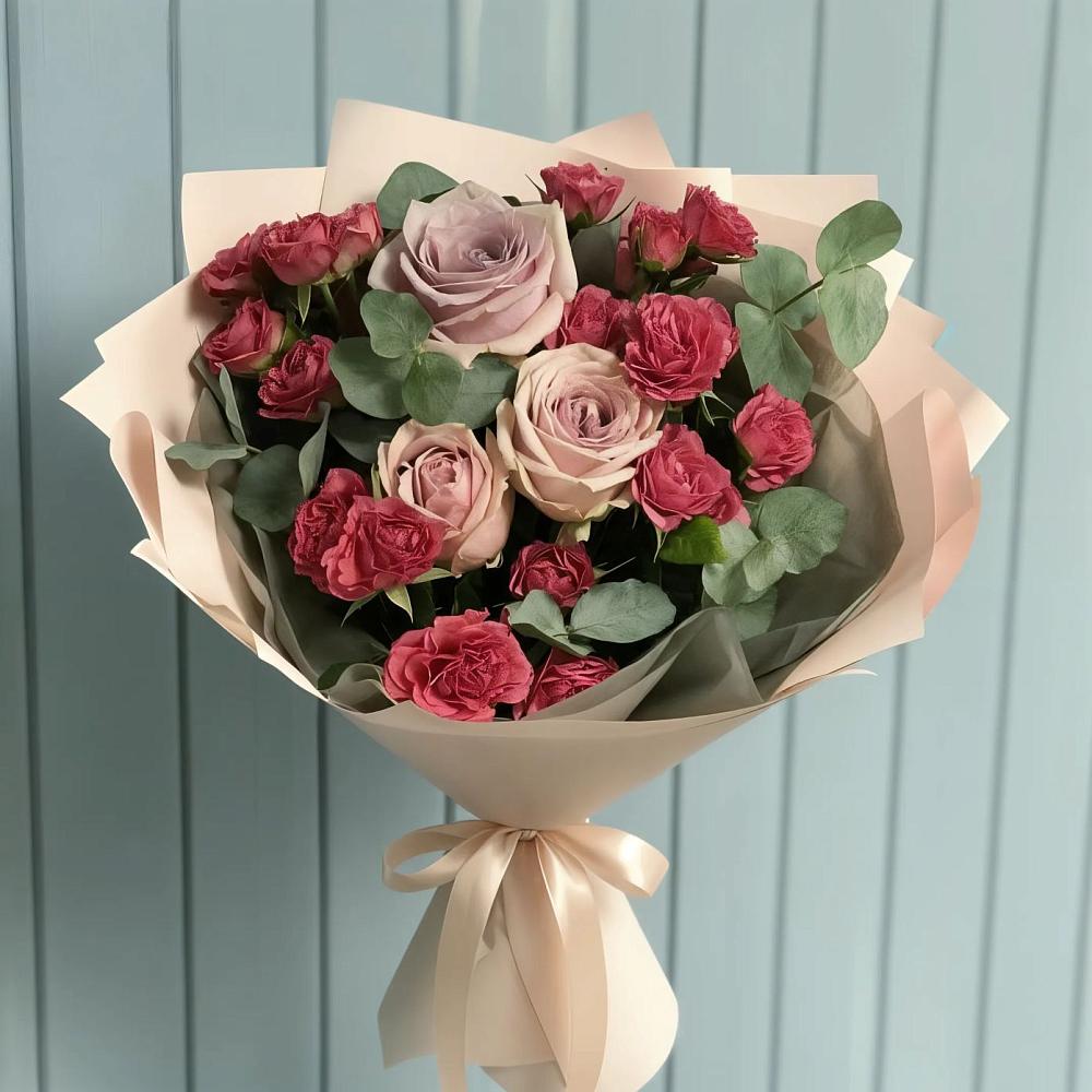 Букет цветов из: Гвоздики и Розы в Шербакуле