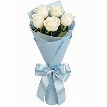 Букет 5 Белых роз Проуд в Шербакуле