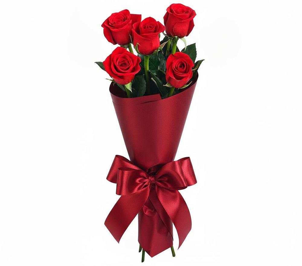 Букет 5 Красных роз Эдлесс Лав в Шербакуле