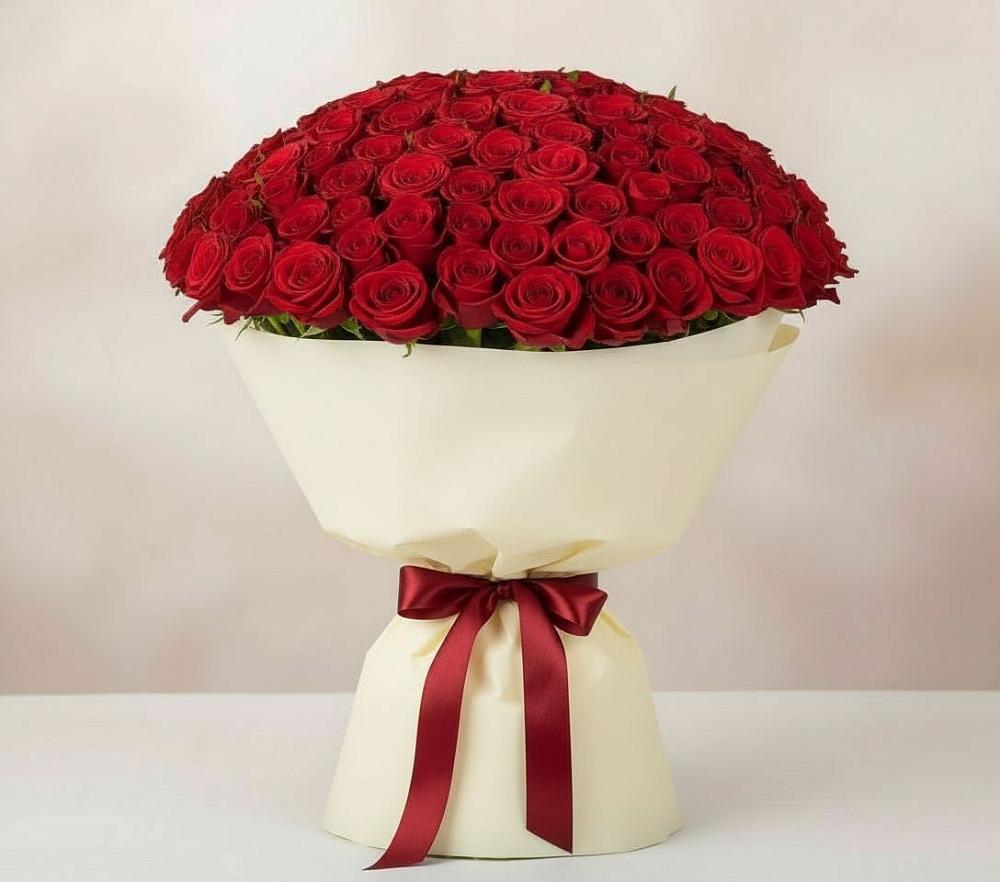 Букет 101 Красная роза Милано в Шербакуле