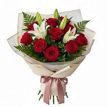 Букет цветов из:  Лилии и Розы #REPLACE_PRED# Шербакуле