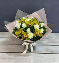 Букет цветов из:  Орхидеи и Розы в Шербакуле