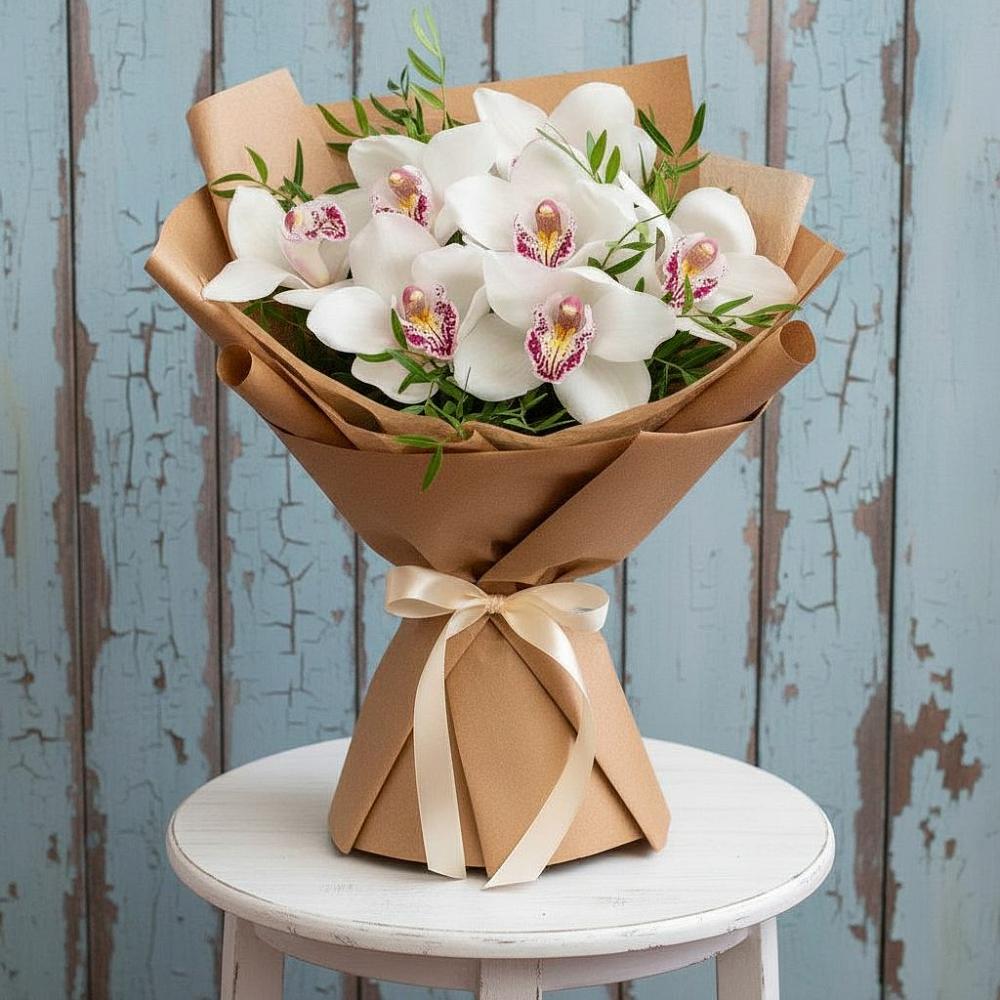 Букет цветов из: Орхидеи и Розы в Шербакуле