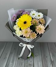 Букет цветов из:  Розы, Герберы и Хризантемы в Шербакуле