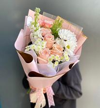 Букет цветов из:  Хризантемы и Розы в Шербакуле