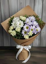 Букет цветов из:  Хризантемы и Розы в Шербакуле
