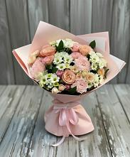 Букет цветов из:  Гвоздики, Розы и Хризантемы в Шербакуле