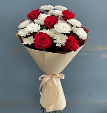 Букет цветов из:  Розы и Хризантемы в Шербакуле