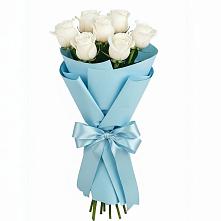 Букет 7 белых роз Проуд в Шербакуле