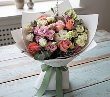 Букет цветов из:  Розы, Лизиантусы и Гвоздики #REPLACE_PRED# Шербакуле