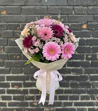 Букет цветов из:  Герберы и Хризантемы в Шербакуле