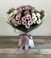 Букет цветов из:  Хризантемы и Розы #REPLACE_PRED# Шербакуле