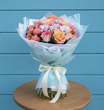 Букет цветов из:  Хризантемы и Розы в Шербакуле